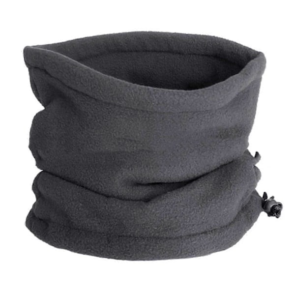 Unisex Vinter Utomhus Enfärgad Mjuk Tjock Fleece Halsvärmare Gaiter Skydd Hatt [db] Dark Gray