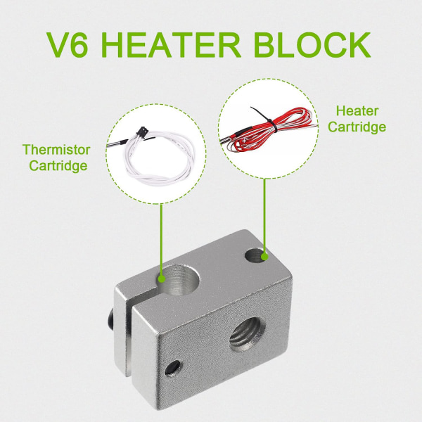 3d-skrivarsensorvärmare block kompatibel med E3d V6 för Ht-ntc100k Pt100-sensor med 2 st skiftnycklar (förpackning om 6 st)