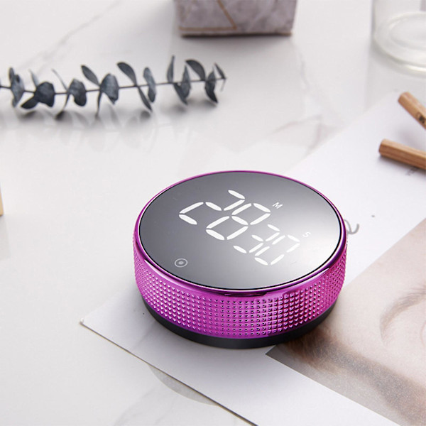 LED Digital Kjøkken Timer, Magnetisk Smart Timer med 3 Volumnivåer (Mute-90dB) Magnetisk Timer for Kjøkken og Klasserom, Enkel Betjening for Barn og Eldre Red