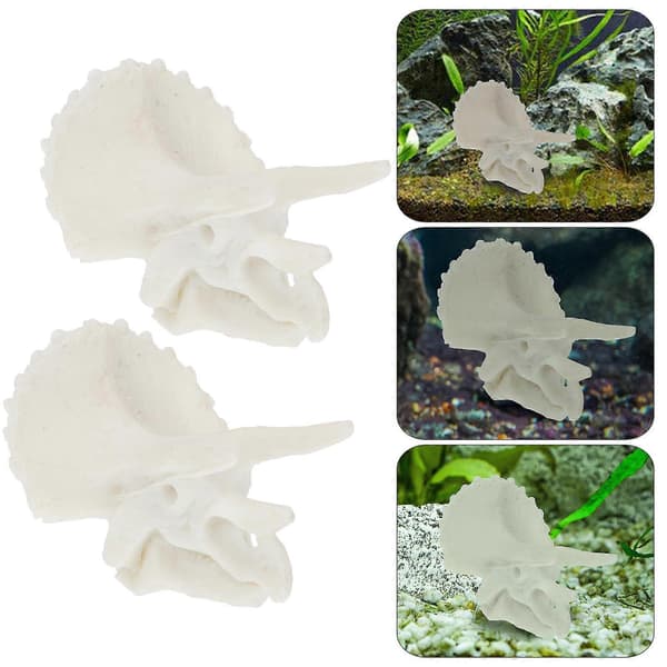 Harpiks akvariedekoration knoglepynt til akvarium 2 stk. [DB]