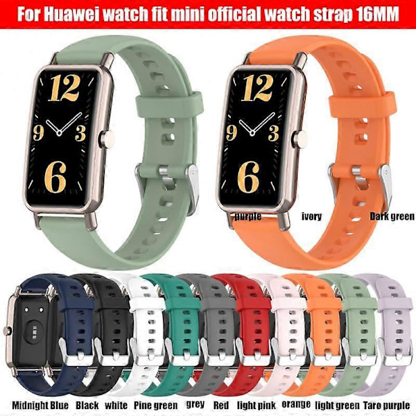 Silikonrem for Huawei Watch Fit Mini Offisiell 16MM Blankt Armbånd for Huawei Band B6 [db] Grey