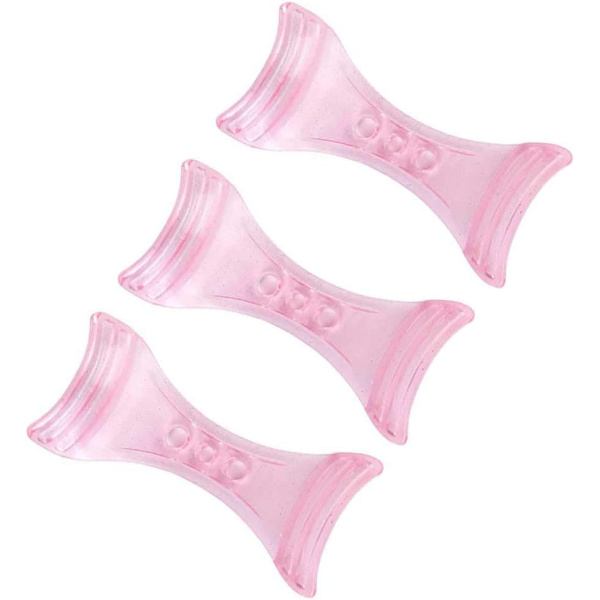 3 kappaletta Eyeliner Stencil Muovi Apukortti Shaper Meikki Työkalut Sormet Silmä Meikki Apu (Pinkki)