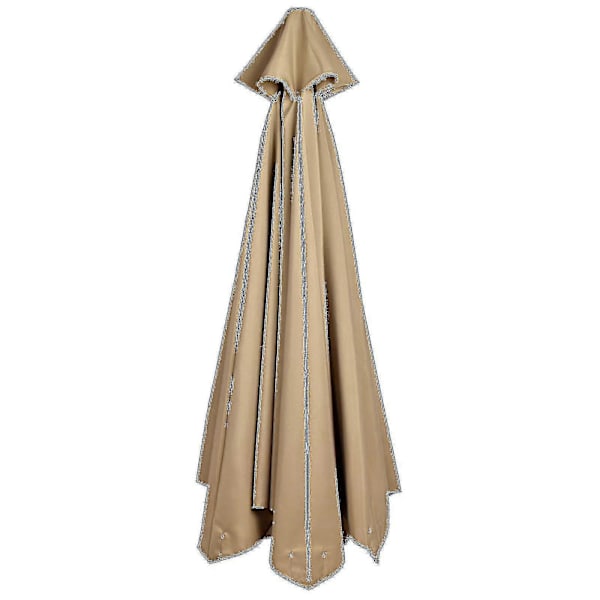 Ersättningsduk för trädgårdsparasoll, kapellöverdrag för 6/8 armars uteplatsparasoll [db] 300cm*8k Tan