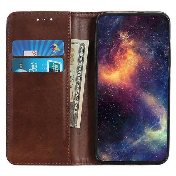 Til Samsung Galaxy A56 5G Etui Split Læder Flip Wallet Telefon Cover - [DB] Multicolor Coffee