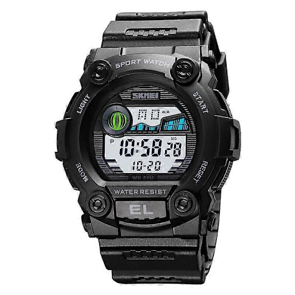 Chronograph Sport Herre Armbåndsur Lysende Display Vandafvisende LED Digitalt Ur [DB] Blue