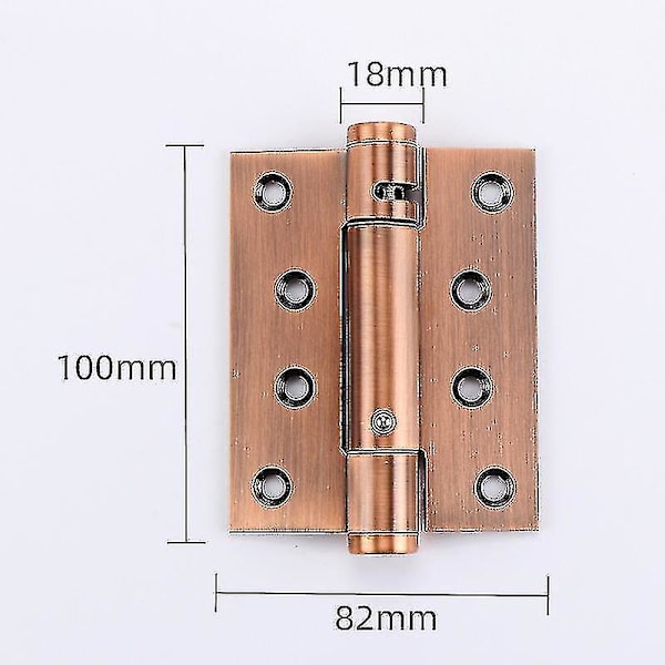 Forårshængsel Usynlig Dør Selvlukkende Buffer Dæmpende Hængsel Automatisk Dørlukker Skjult Dør Træ{ DB} 4 Inch Red Bronze