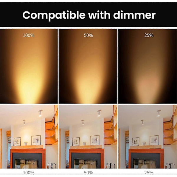 Förpackning med 8 halogenlampor Gu5.3 Mr16 35w 12v dimbar - Varmvitt 2800k, 400 lumen, glasöverskydd Jz [DB]