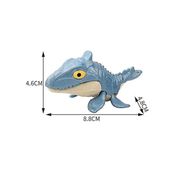 Mini Actionfigurer Fingerbitande leksaker Jurassic Dinosaur Park Ryggsäck Hänge Snap Squad T-rex Dino Bite Hand Barn Pojkar Leksaker [DB] Light Blue Canyon