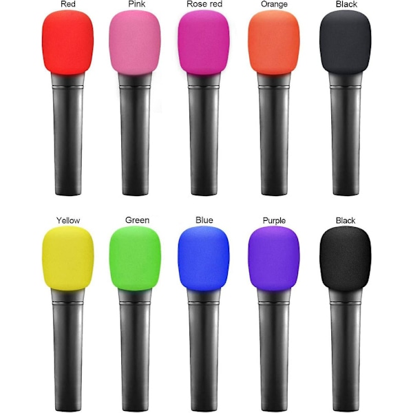 10-pack mikrofonvindskydd, färgglada mikrofonöverdrag, mikrofonöverdrag i skumgummi för olika headset, färg slumpmässig DB