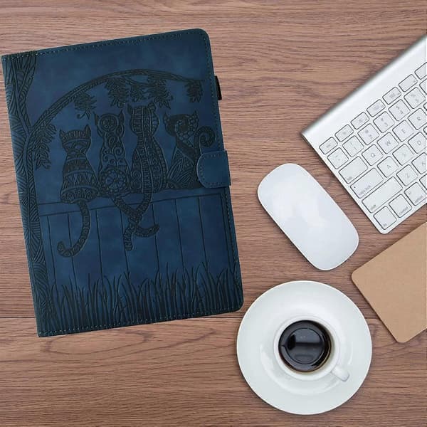 Preget PU-deksel for Samsung Galaxy Tab S5e / T720 [DB] Dark blue
