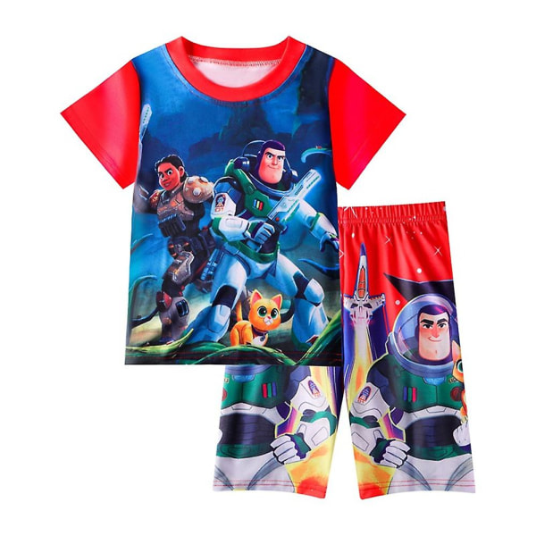 Toy Story Lightyear Boys Short Sleeve T-skjorter + Shorts Kids Casual Outfit Set  [XC] Red 7-8 Years