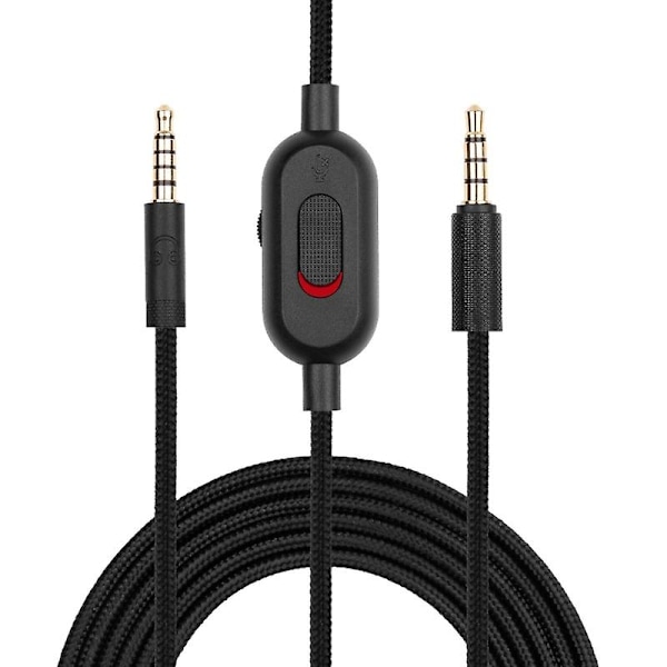 Høy kvalitet OFC flettet kabel for AstroA10 A40 spillhodetelefoner med dempingsknapp {Db) Black