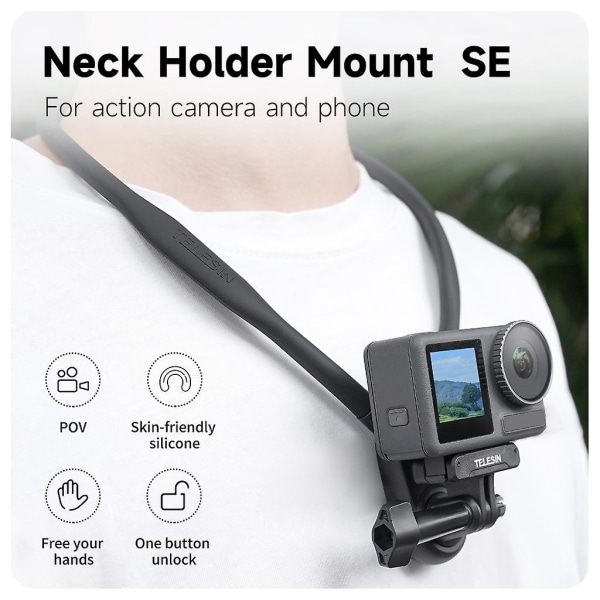 Pov Nackmonterings Vertikal Montering Selfie Hand Free Nackhållare Lanyard Kroppsrem För Go Pro Hero Insta360 Actionkamera