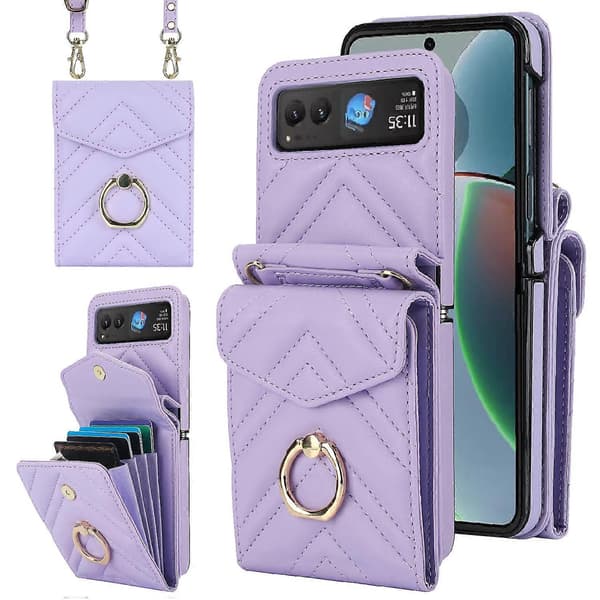 V-formet RFID-etui til Motorola Razr 40 [DB] Purple