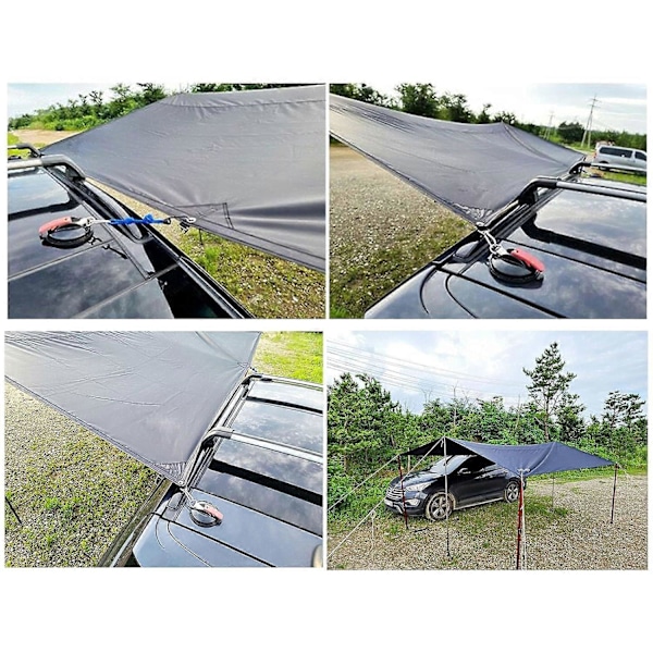 4 Stk. Sugekopanker med fastgørelseskrog, 8 S-kroge, Markise Sugekop Fastgørelseskrog til Bilsidetelte Camping Tarp Acc [DB]