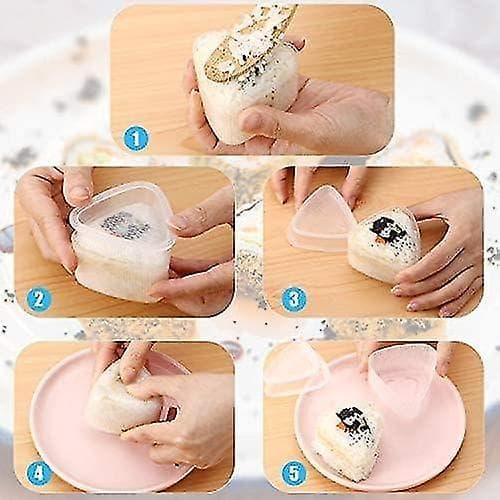 3-pack japanskt sushiform-set för nigiri, triangelformad sushipress, 5-rullars rektangulär sushiform