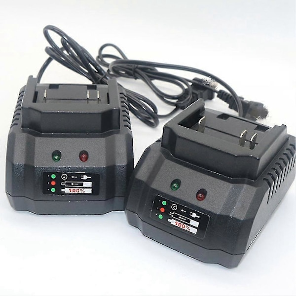 Oplader til Lithium 18v 21v Batteri Anvendelig til Akku Boremaskine Slibemaskine Elektrisk Værktøj EU Stik [Db] black