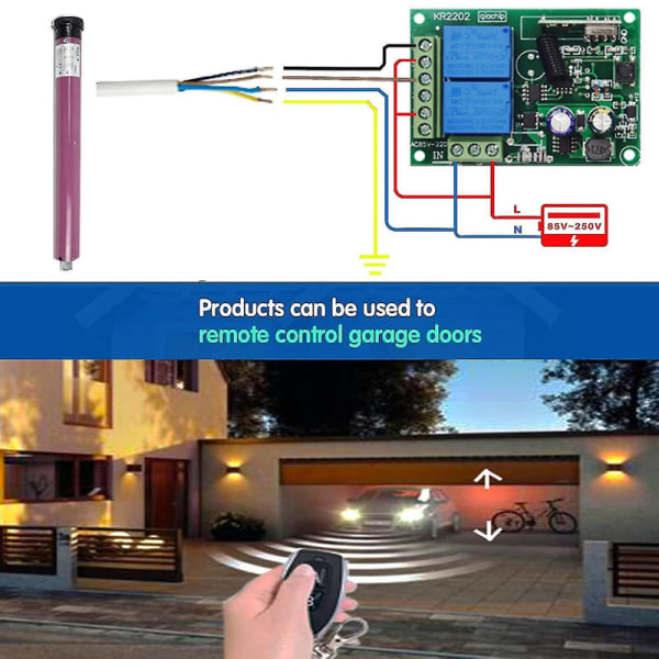 220v Ac 2 Channel Wireless Remote Control Switch, With On/off Transmitter For Garage Door, Light, Home Use DB