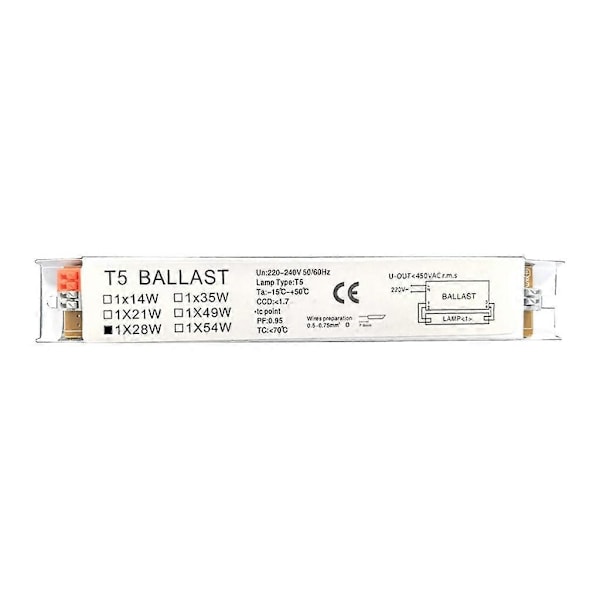 220-240V Bredspennings T5 Elektronisk Forkobling Fluorescerende Lampe Forkoblinger for Hjem db 1x28W