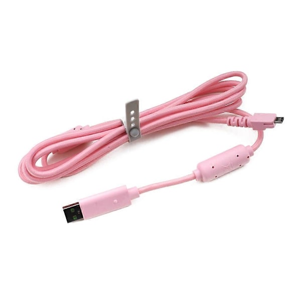 Til Razer Wildcat / Razer Raiju PS4 Sort/Hvid/Pink Udskiftnings USB-kabel [DB] Pink