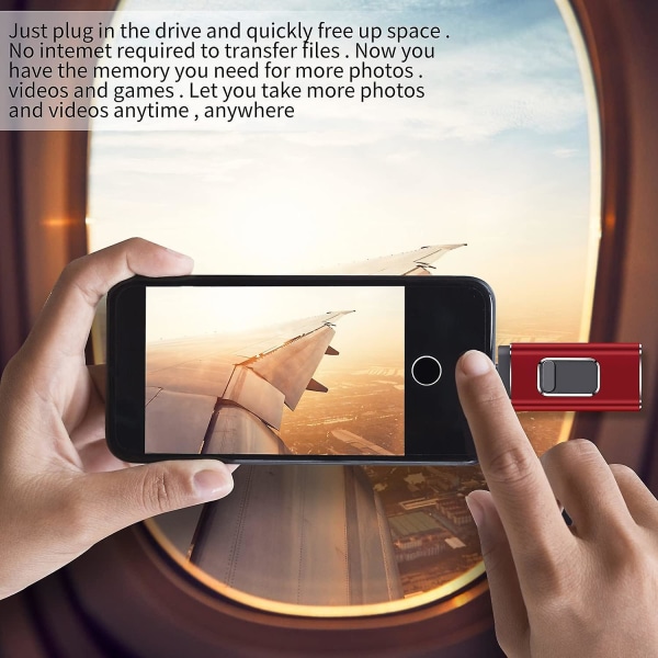 Usb Flash Drive For Iphone/datamaskin 64gb Memory Stick (64gb, rød) Kan lagre filer og bilder