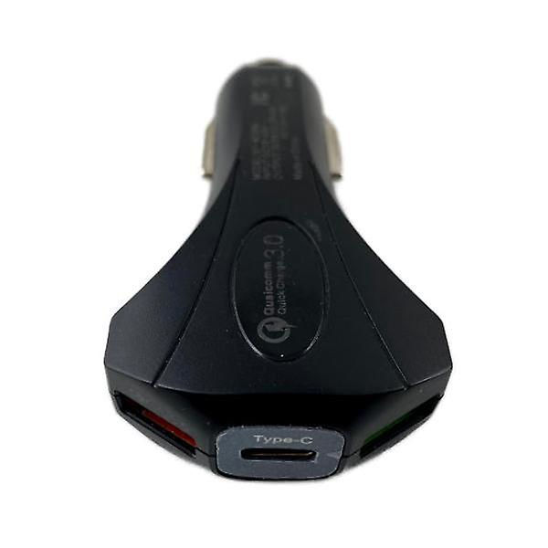 Usb-laddare - Bil 3 uttag Svart