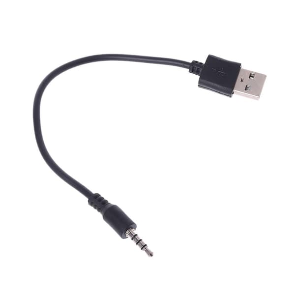 USB Han til 3,5 mm Audio Stereo Hovedtelefon Jack Stik Kabel til MP3 MP4 Sort {db}