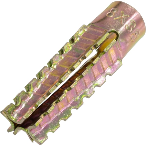 10x Metall Ekspansjonsplugger - 8x38mm - For Feste I Betong, Porebetong, Gipsfliser