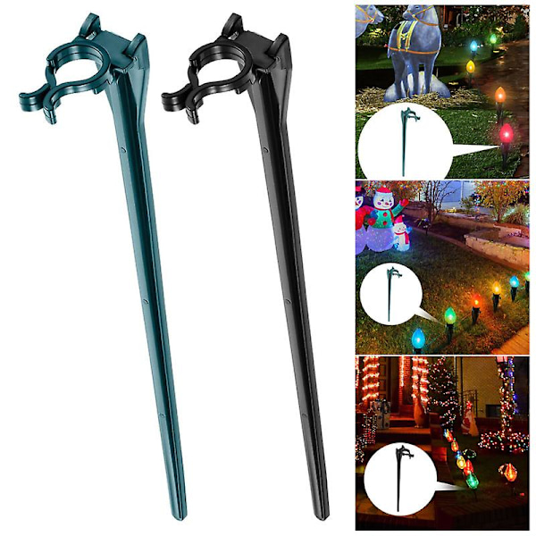 20 stk Lysestaker Enkle å Installere Julelekeholder Universelle Jordspyd for Hage Utendørs Feriedekorasjon DB Green