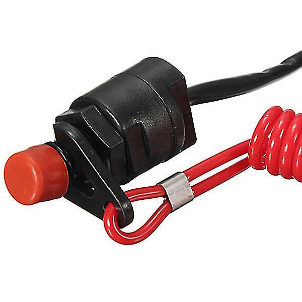 Nødstopkontakt til bådmotor til Yamaha / Tohatsu Udenbordsmotor Stop Kill Switch Afbrydere med Sikkerhedslænke db Black  red