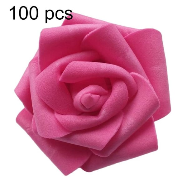 25/50/100 kpl Tekoinen Pe Vaahto Ruusu Kukka Pää Diy Hää Koti Huoneen Sisustus Rose Red 100pcs