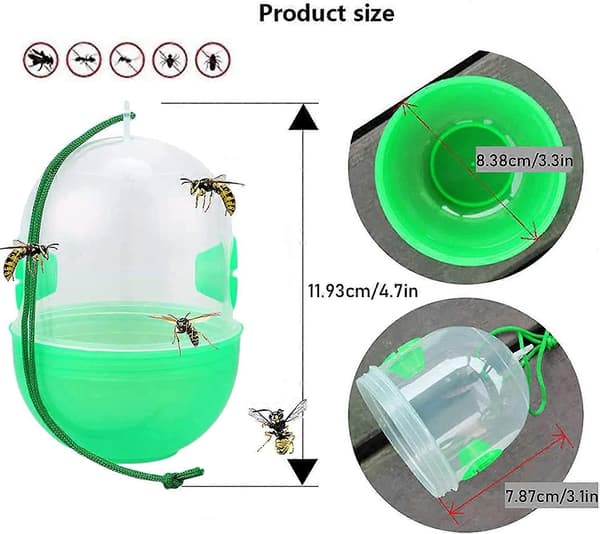 2-pack getingfälla hängande bålgetingfälla naturlig och miljövänlig lösning mot getingar giftfri flugfälla getingfångare[DB]