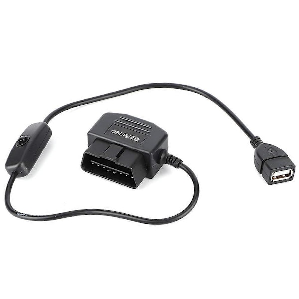47,5 cm OBD2 USB-latauskaapeli 16-nastainen liitin autolle GPS DVR-kameralle [Db]