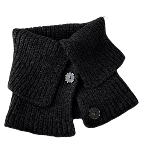 Dam Stickad Falsk Krage Höst Vinter Turtleneck Tröja Halsduk Tjock Elastisk Halsvakt Mode DB Black (with Wool)