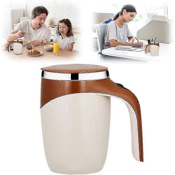 Automatisk Magnetisk Självrörande Kaffemugg, Självblandande Kaffekopp i Rostfritt Stål med Lock för Kaffe, Mjölk db Coffee