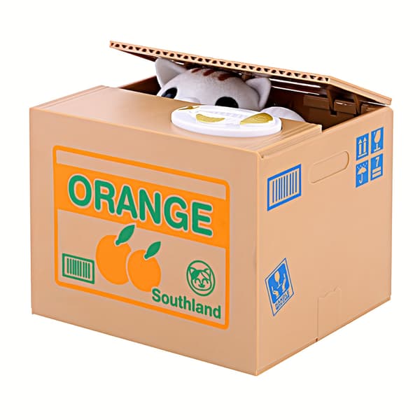 Katt Spargris Myntbox Automatisk Stjäla Mynt Cent Spargris [DB] Kitten