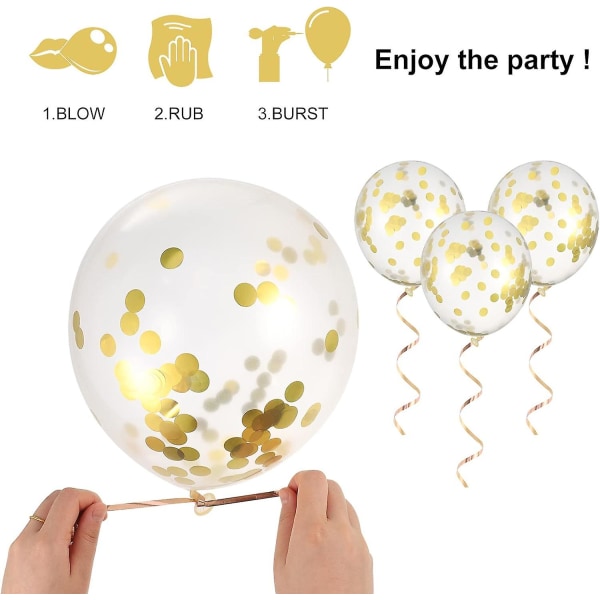 15 Guld Metallic Konfetti Balloner Til Festligheder
