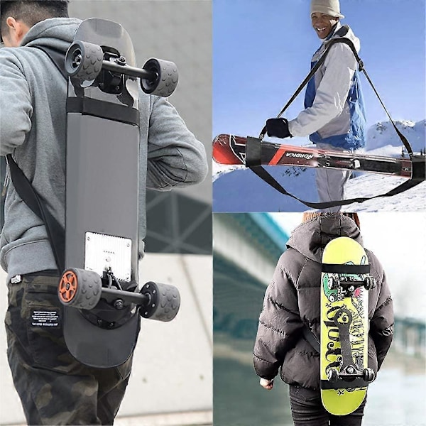 Universell skateboard skulderbærestropp, justerbare longboard skulderbærer ryggsekkbelter [DB]