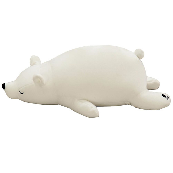 Gosedjur isbjörn för barn, Kawaii plyschleksak valp fyllning för småbarn söt mjuk DB White 55cm