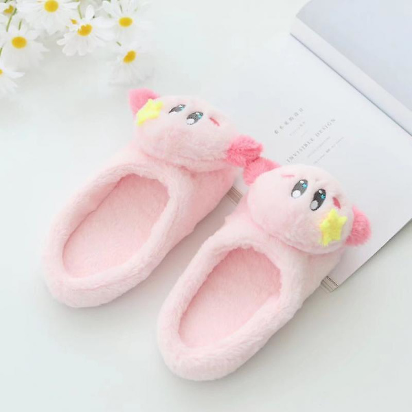 Nye Kawaii Star Kirby Tøfler Søde Indendørs Anime Kirby Plys Sko Vinter Skridsikre Varme Kvinder Hjem Bomuld Tøfler Piger Gave [DB] Size36-38 KIRBY