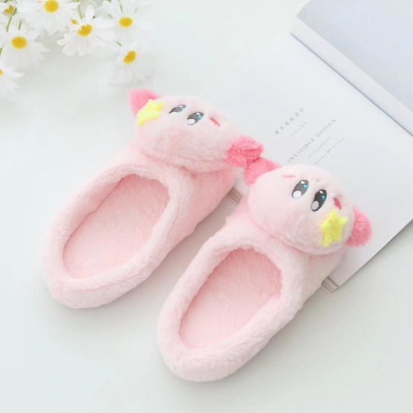 Uusi Kawaii Star Kirby -tossut söpöt sisäanime Kirby -pehmolelut talvi liukumattomat lämpimät naisten kotipuuvilla -tossut tyttöjen lahja [DB] Size36-38 KIRBY