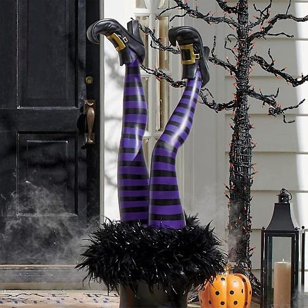 Rl Halloween onde onde heksebein rekvisita opp ned trollmann føtter med støvler ornament hage DIY dekorasjon for hage gårdsplass plen