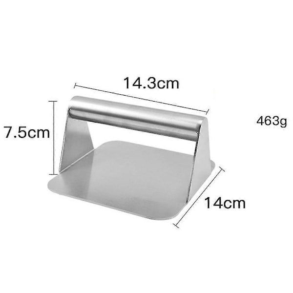 DB Press i rustfritt stål med håndtak for flat topp grill, grilltilbehør, c