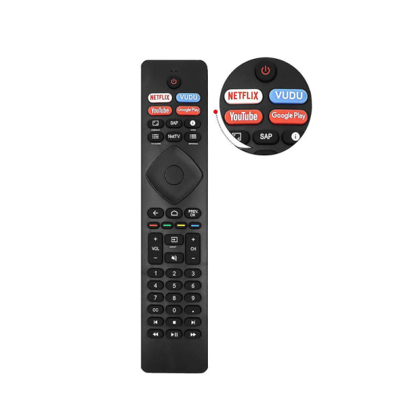 Ersätt Nh800up Rf402a-v14 Fjärrkontroll för Android 4k Ultra Hd Smart Led Tv 43pfl5766/f7 50pfl5704/f7 55 [DB] Black