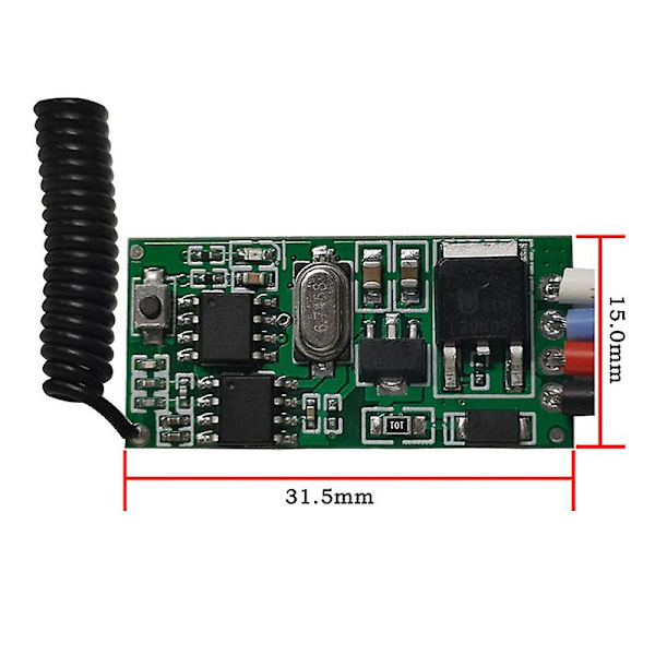 12v 24v Trådløs Fjernkontroll Relémottaker 3.6v Mikro Fjernkontrollbryter [DB] Green A2