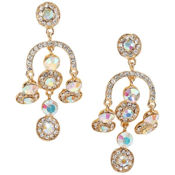 Gull Lysekrone Øredobber for Kvinner Dangle 1Par Elegante Bryllupssmykker[DB]