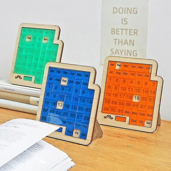 Daglig kalenderpuslespil Trækalender Spil et andet puslespil for at vise db Wood Color