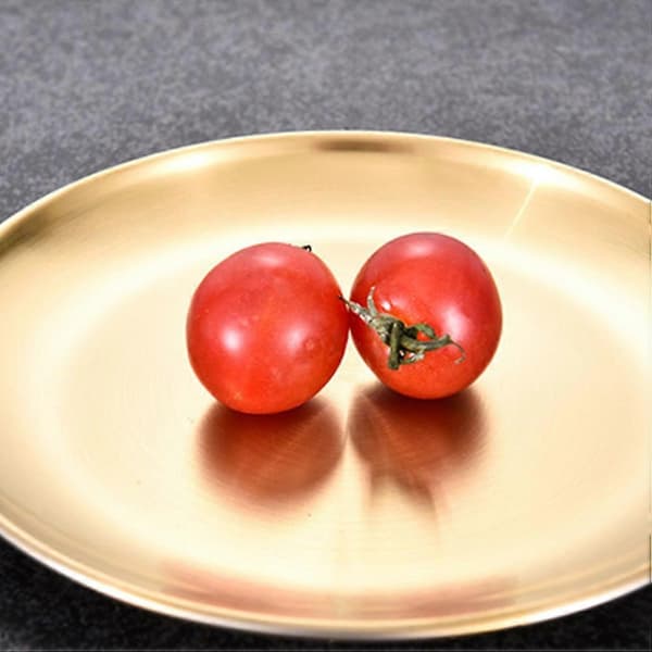 Gylden rustfrit stål koreansk stil stegebakke til opbevaring 3 stk. [DB]