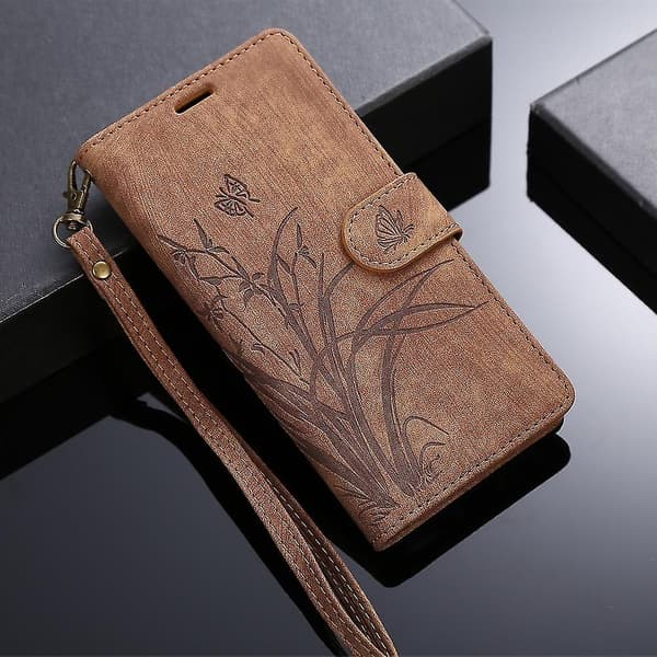 Orkidé Lærveske for iPhone 13 [DB] Brown