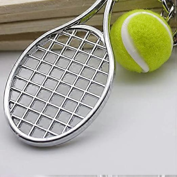 Tennismailan avaimenperä, luova metallinen avaimenperä urheilu avaimenperä tennispallon avaimenperä 2 kpl db